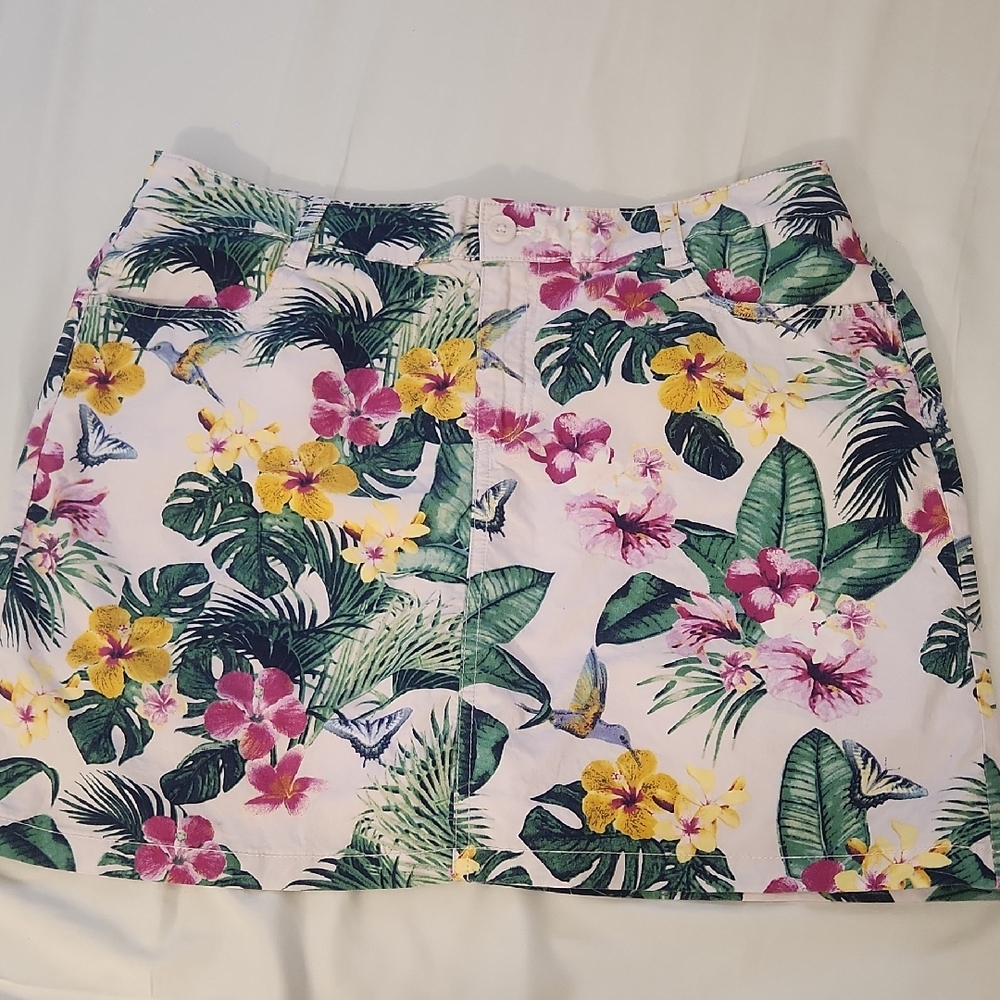 St. John's Bay Floral Mini Skirt - Pink, Yellow, Green